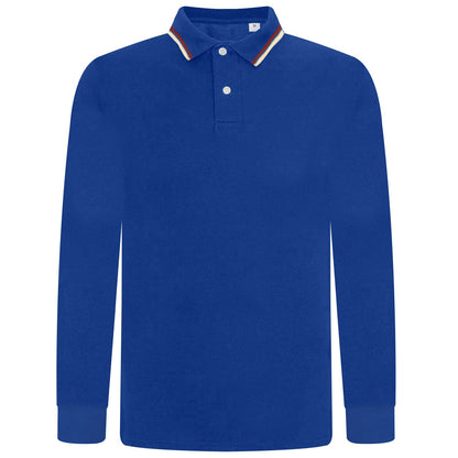 Elevate Your Style with Our Men's Long Sleeve Tipping Pique Polo Shirt - Perfect for Work and Play!