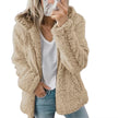 Cozy Winter Plush Hooded Coat for Women - Stylish Zippered Fleece Jacket with Long Sleeves for Autumn/Winter 2025