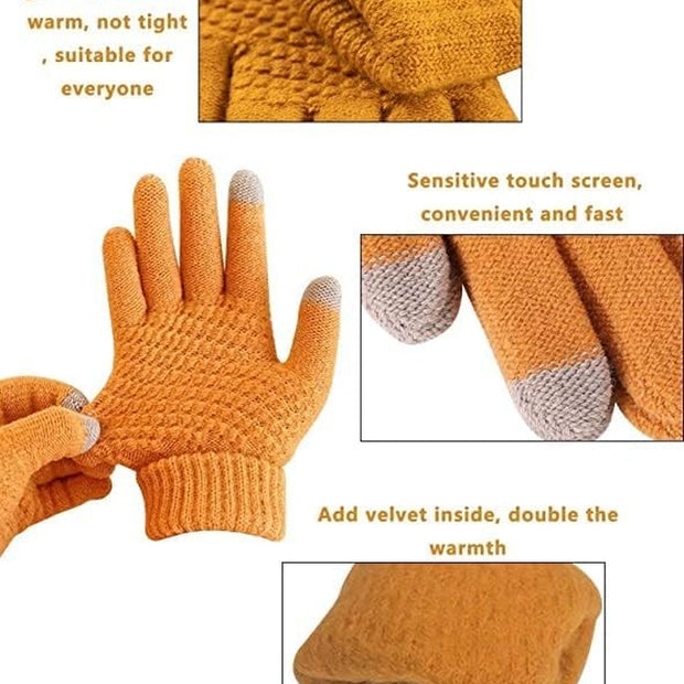 BSLVWG Women'S Winter Touchscreen Gloves - Warm Knit Thermal Gloves for Running
