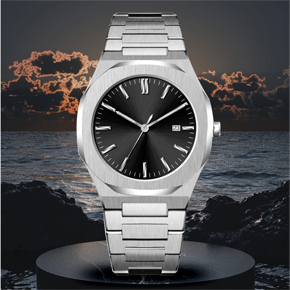 Mens Watch With Calendar Waterproof Quartz Wristwatch