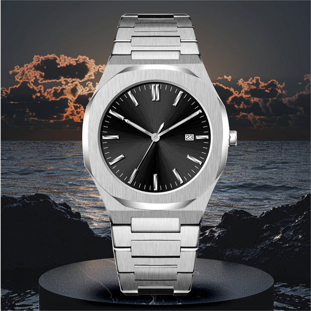 Mens Watch With Calendar Waterproof Quartz Wristwatch