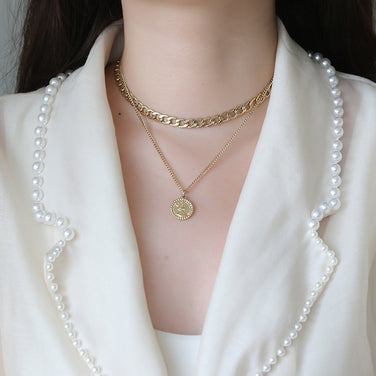 Portrait Gold Necklace
