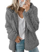 Cozy Winter Plush Hooded Coat for Women - Stylish Zippered Fleece Jacket with Long Sleeves for Autumn/Winter 2025