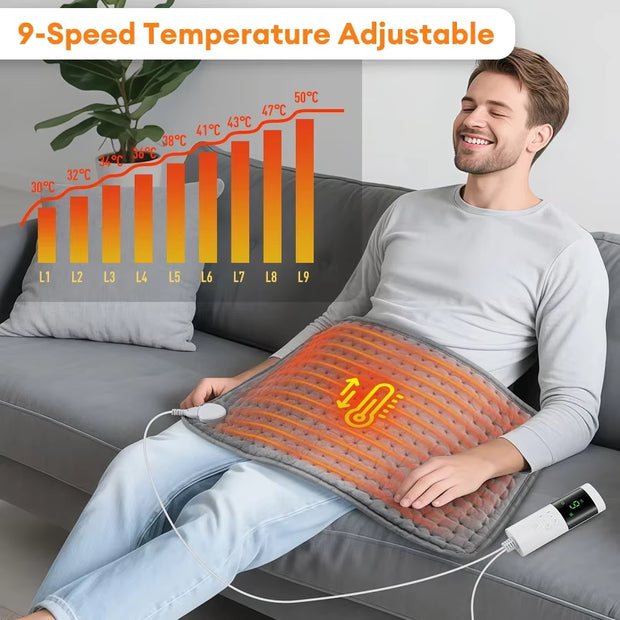Cozy Up This Winter with Our 30x60cm Electric Heating Pad - 9 Temperature Settings & 4 Timer Options for Ultimate Comfort