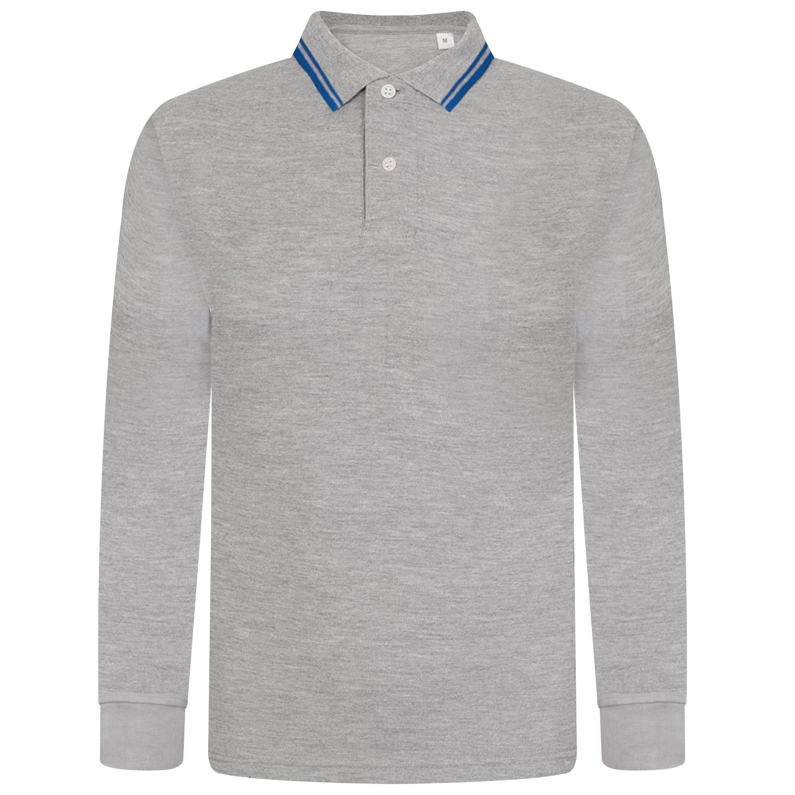 Elevate Your Style with Our Men's Long Sleeve Tipping Pique Polo Shirt - Perfect for Work and Play!