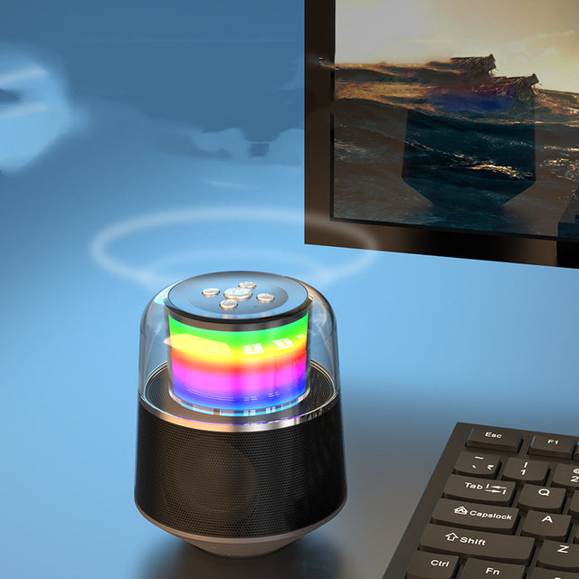 Bluetooth Speaker Colorful Lights Subwoofer High Volume Desktop