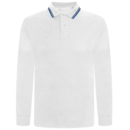 Elevate Your Style with Our Men's Long Sleeve Tipping Pique Polo Shirt - Perfect for Work and Play!