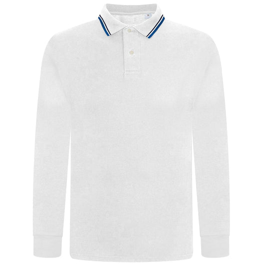 Elevate Your Style with Our Men's Long Sleeve Tipping Pique Polo Shirt - Perfect for Work and Play!