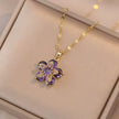 Elevate Your Style with the Light Luxury Gold Spin Zircon Flower Pendant Necklace - Perfect for Parties and Gifts!