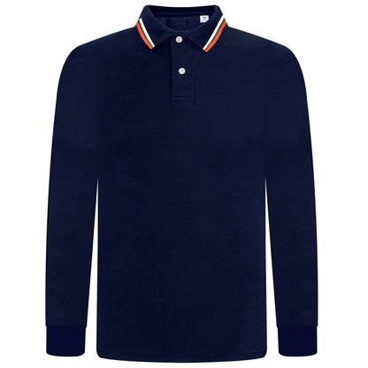Elevate Your Style with Our Men's Long Sleeve Tipping Pique Polo Shirt - Perfect for Work and Play!