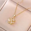 Elevate Your Style with the Light Luxury Gold Spin Zircon Flower Pendant Necklace - Perfect for Parties and Gifts!