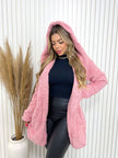 Women's Elegant Hooded Plush Fleece Coat with Zipper - Long Sleeve Winter Jacket for Winter