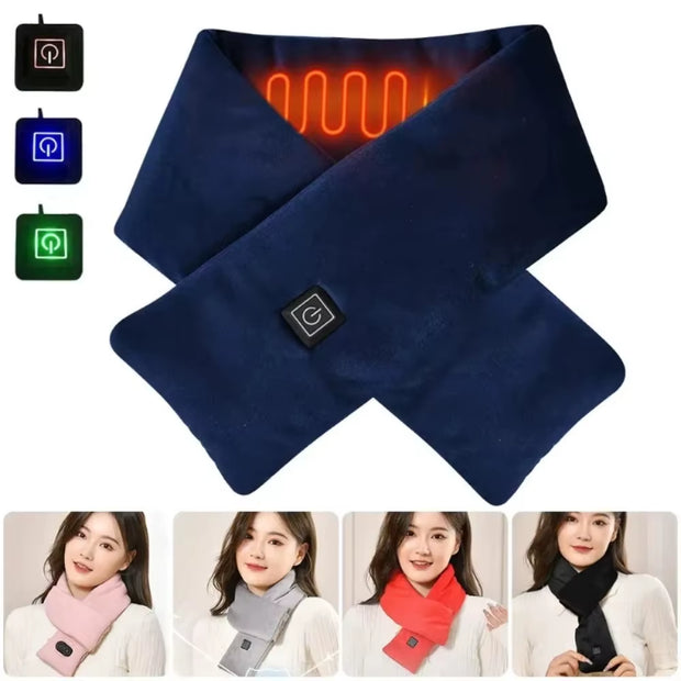 Stay Warm Anywhere: USB Heated Scarf for Men and Women with Adjustable Temperature Control