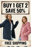 Women's Elegant Hooded Plush Fleece Coat with Zipper - Long Sleeve Winter Jacket for Winter